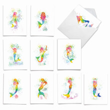 Det bedste kortfirma diverse akvarel blank lyk?nskningskortbokss?t - inkl. 10 Notecards + konvolutter 10 unikke design til tak invitationer mere