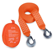 JCHL Tow Strap Heavy Duty with Hooks 2x20 15,000LB Recovery Strap 6,8 Tons Towing Strap with Safety Hooks Polyester