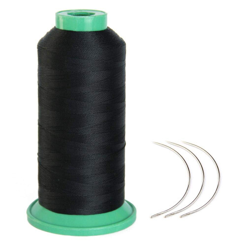 Young Hair 1700m Ελαστική Νάυλον Κλωστή Ραψίματος 3pcs 9cm Βελόνα για Πλεξίματα(Μαύρο)