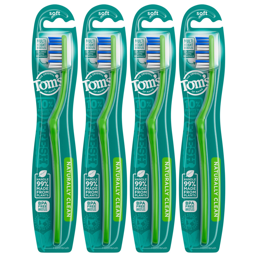 Tom's of Maine Naturally Clean Toothbrush  Soft  4-Pack-image-OPC-PFKDSFT-NEW