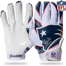 Franklin Sports New England Patriots Youth NFL Football Receiver Luvas - Luvas de receptor para crian as - Logos da equipe da NFL e Palm Silicone