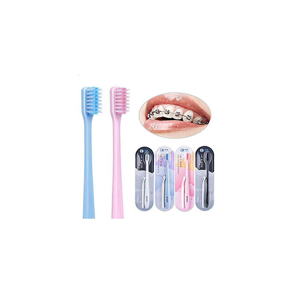 Y-Kelin V-Shaped Orthodontic Toothbrush Soft Bristle (4 Pcs) With One Inter-Dental Brush