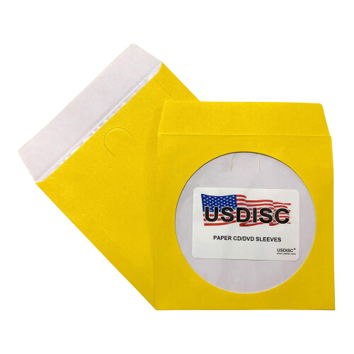 USDISC Χαρτί Σακούλες 100g Παράθυρο, Πτερύγιο, Κίτρινο, Πακέτο 1000 2