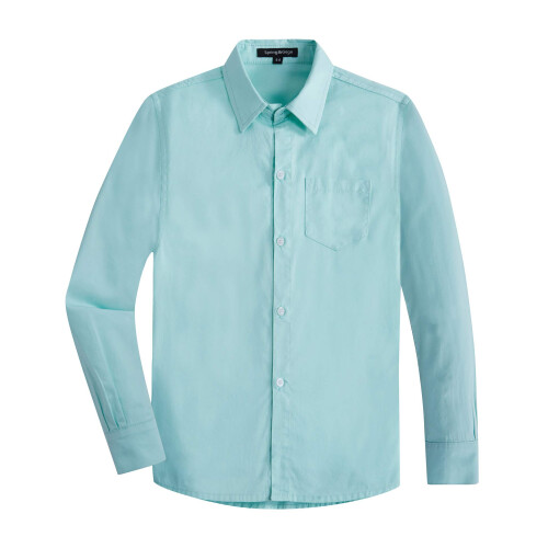 Springgege Boys Long Sleeve Dress Shirts Formal Uniform Woven Solid  A