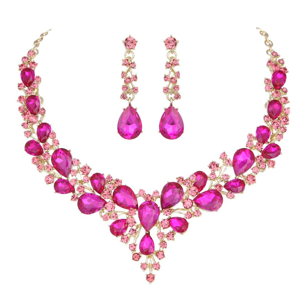 Molie Svatebn Rakousk Kritlov Nhrdelnk A Nunice Sada Perku Drky Vhodn Ke Svatebnm Atum (Ruove Cerven)-image