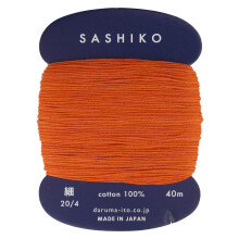 Riedidlo nite Sashiko 40 m, farba 214 - mrkvovo oran   ov    - japonsk    vy      vanie a pre      vanie od Yokoty