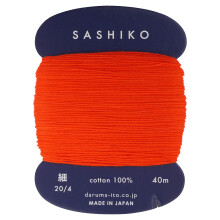 Riedidlo nite Sashiko 40 m, farba 212 - oran   ovocerven    - japonsk    vy      vanie a pre      vanie od Yokoty