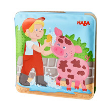 Haba Animal Wash Day - Magic Bath Book - Torka med varmt vatten och """" Muddy """" -sidorna kommer rena