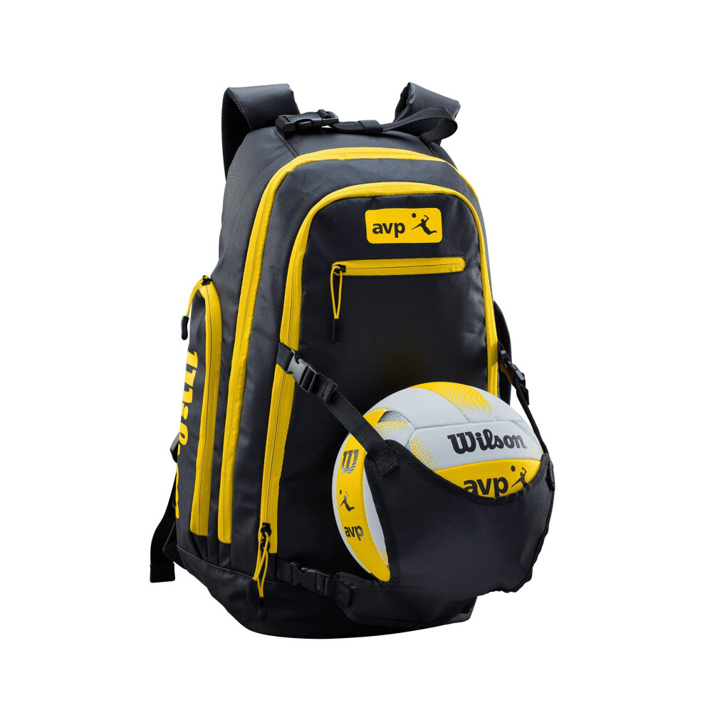 Wilson AVP Beach Volleyball Backpack - Black/Yellow-image-OPC-PFMQD6B-NEW