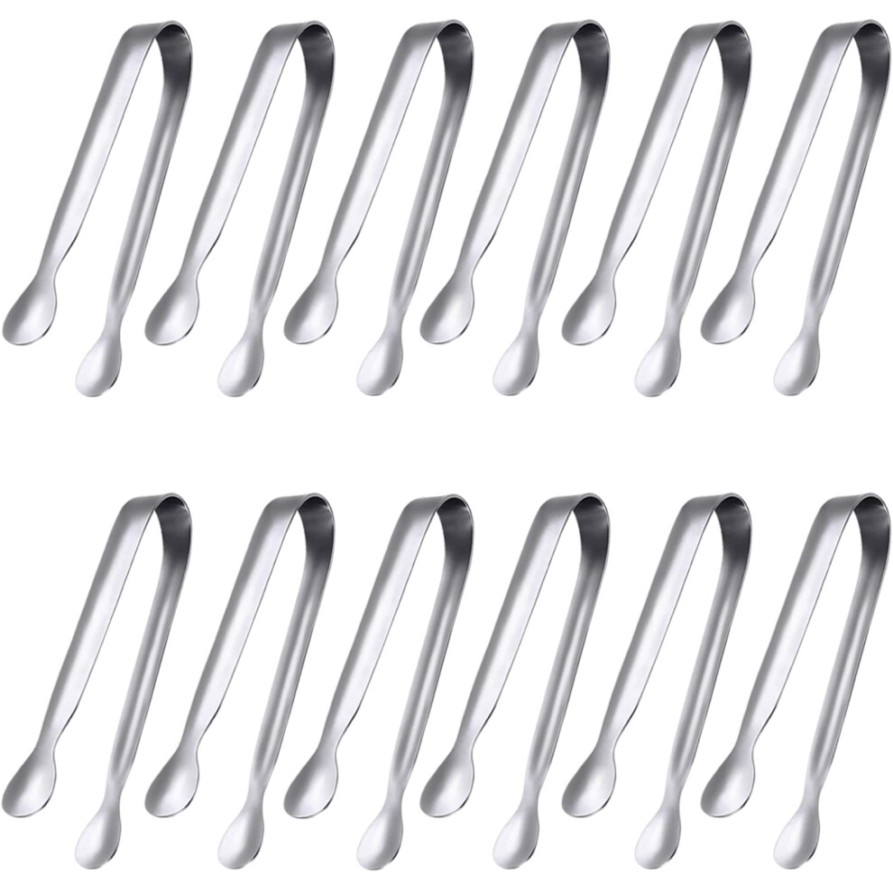 JCREN 12 Pack Serving Tongs  Small Serving Utensils for Catering  FoodGrade 304 Stainless Steel Serving Tongs Appetizer Tongs S
