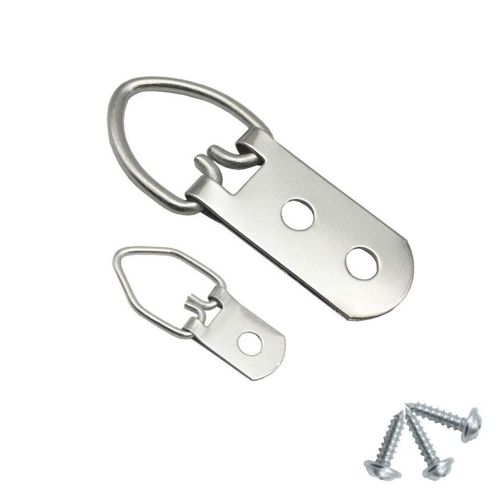 Eesteck 70 Pack D-Ring Steel Picture Hangers Heavy Duty With Screws Pi 712317400557