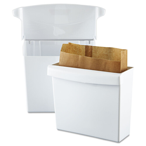 Rubbermaid 614000 Sanitary Napkin Receptacle with Rigid Liner  Rectangular  Plastic  White 2