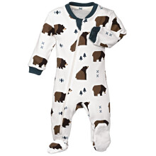 Zippyjamz - Zipper Organic Sleeper Footed Baby Pyjamas med Inseam Zipper (Little Grizzle 3-6 mnader)