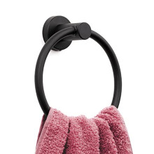 Marmolux Acc Matte Black Towel Ring - Hand Towel Holder for Bathroom W