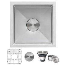 Ruvati 13 x 15 inch Undermount Bar Prep Tight Raduis 16 Gauge Kitchen Sink Stainless Steel Single Bowl RVH7013