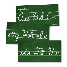 Cursive Alphabet Classroom Wall Strip Young N Raffined (lamineret)