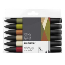 Sada fixiek Winsor & Newton ProMarker, 6 kusov, na rku