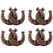 CHALLENGER Set med 4 Conchos Western Sadeltillbehör Koppar Hästsko Co535