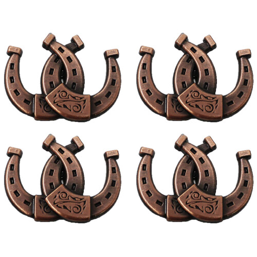 CHALLENGER Σετ 4 Conchos Τακ Western Saddle Copper Horseshoe Co535