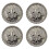CHALLENGER Σετ 4 Conchos Δυτικού Σαμαριού Τακ Fleur De Lis Χαραγμένο Co522 1