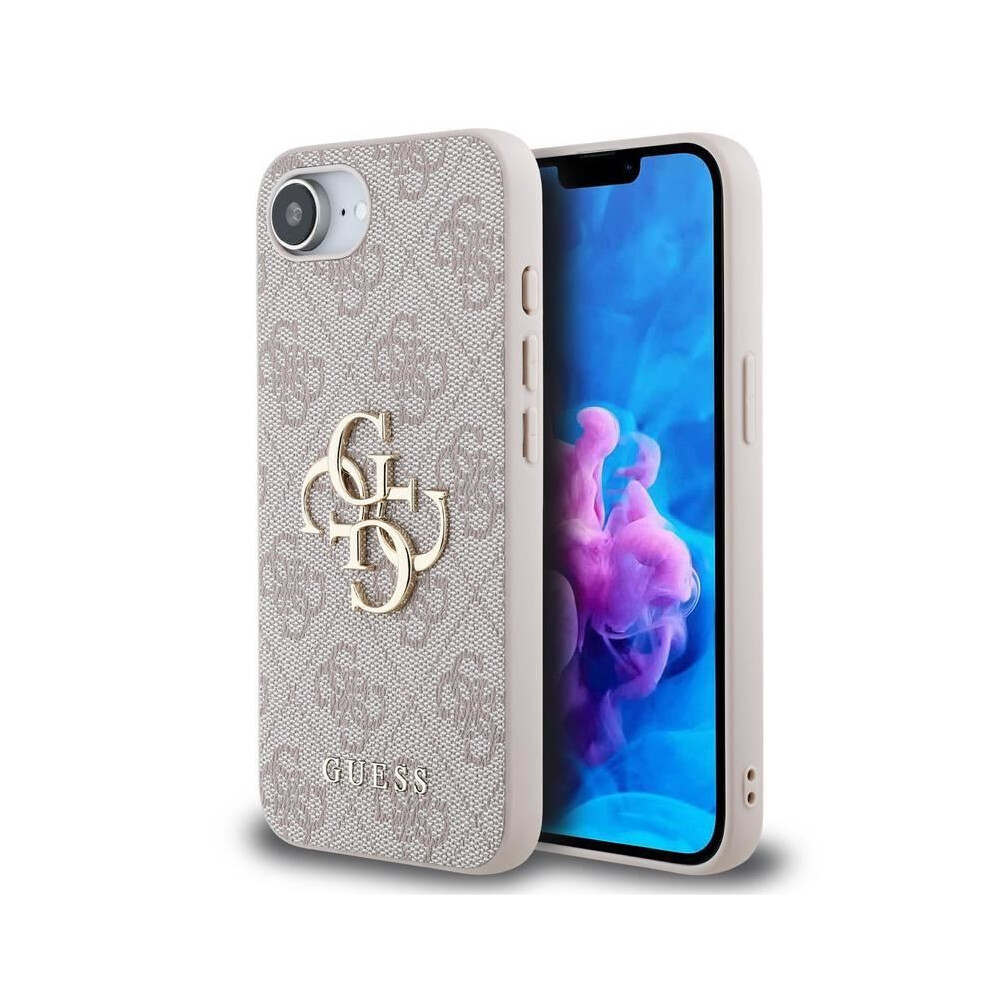 Guess PU 4G Metal Big Logo Case for iPhone 16e 6.1" Pink - GUHCPSE44GMGPI