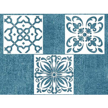 OBUY Stencils Set 12x12 Inch Laser Cut Painting Stencil Wall Tile Fabric Cloth Wood Stencils Reusable Template Pack of 3