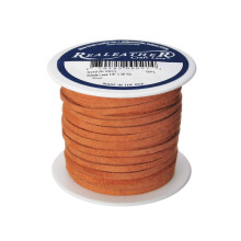 Realther Suede l?derblonder 1/8 """" X 25 yds. Rust lavet i USA