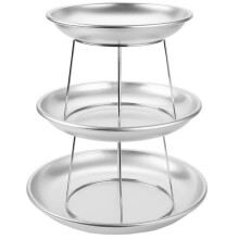 TableTop King 3-lags Skaldyrstårn Sæt med Små Aluminium Bakker og Stativ