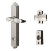 Ideal Security Door Lever with Deadbolt Lock for Out-Swinging Doors, Satin Silver (4-Piece Set)