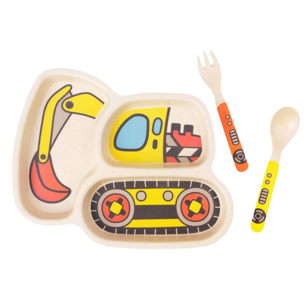 Blixt Kid Plate Set Bamboo Toddler Plates Dinnerware Dinner Dish Set Baby Fe