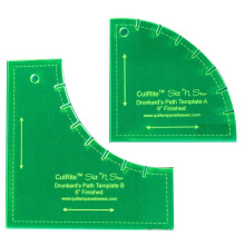 Quilter's Paradise Slit N Sew 6in Finished Drunkards Path Templates -