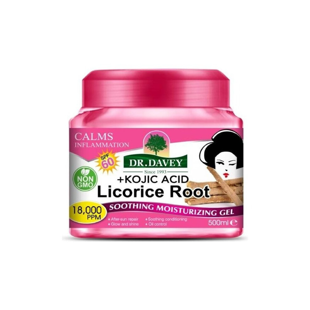DR. DAVEY Licorice Root Soothing Moisturizing & Hydrating and Calming Skin Gel |Lightweight, fast-absorbing formula - 500ml
