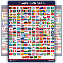 World Flags Educational Poster Laminated Young N Refined (15x20)