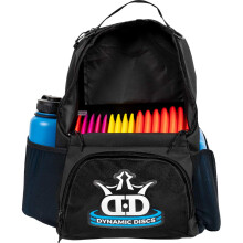 Dynamiska skivor Cadet Disc Golf Ryggsäck | Svart/svart | Frisbee skivgolfväska med 17 skivkapacitet | Inledande skivgolfryggsäck | Lätt och håll