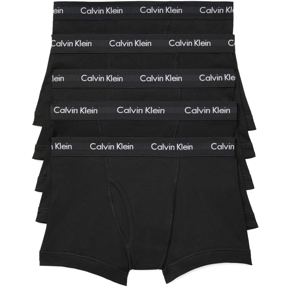 Calvin Klein Men's Underwear Cotton Classics Multipack Trunks, (5 Pack), L Black
