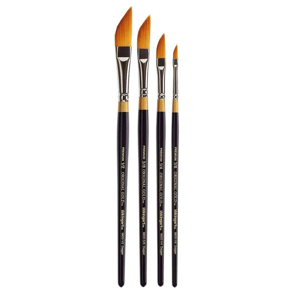 Kingart B-026 Premium 4 Pc. Original Gold 9800 Series Dagger Striper B 819682025061