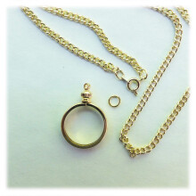Mynthllare Bezel Penny USA 1 Cent Gold Plated Link Necklace 24 """" Kedjet Kit Parts