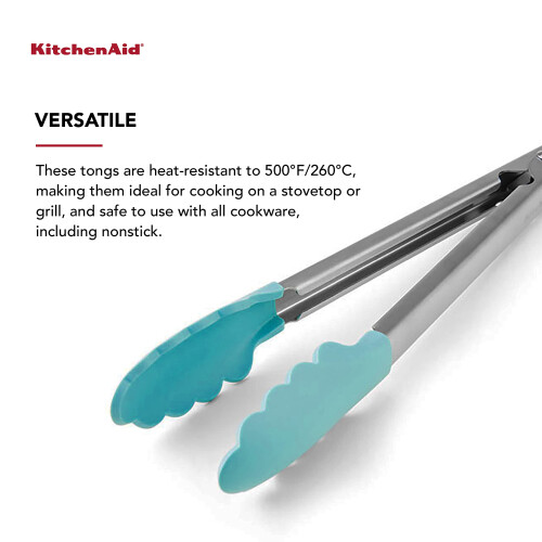 KitchenAid Kitchenaid silikone vippede rustfrit stål tang 12 tommer aqua himmel 2