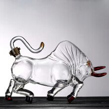 1pc, carcasse à vin en verre 3D avec design de tête de taureau, aérateur de vin rouge, bouteille de whisky