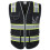 JKSafety 9 Θέσεων Γιλέκο Ασφαλείας Μαύρο με Φωσφορούχες Κίτρινες Λωρίδες ANSI/ISEA Class 1 1