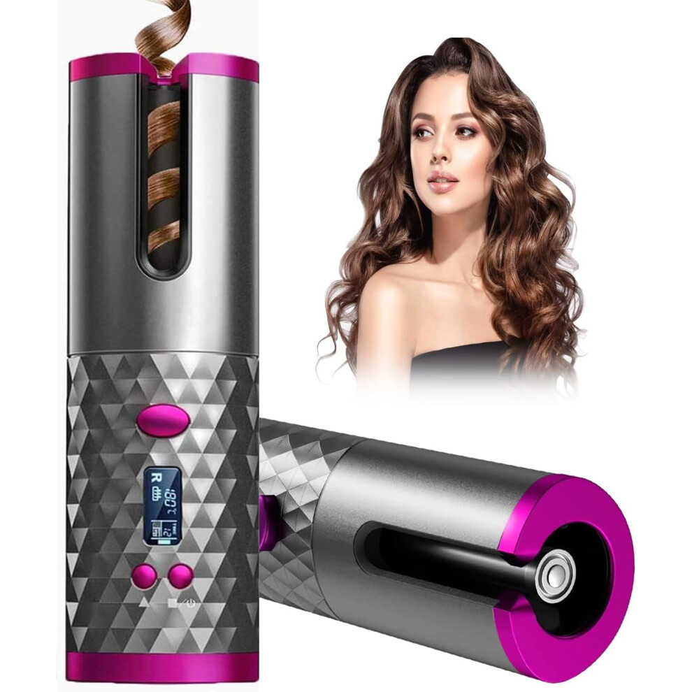 Etruston Hair Curler,Rotating Curling Tongs, Curling Iron, Cordless Auto Curler