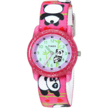 Montre Timex Fille TW7C77100 Machines à Temps Rose/Pandas Bracelet Élastique
