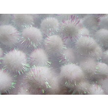 YYCRAFT 100ks Trpytiv Tinsel Pom Poms Trpytiv koule pro DIY remesln / prty dekorace / hracky pro kocky (25 mm bl)
