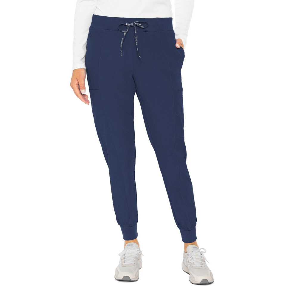 Pantalon de jogging     coutures pour femme de la collection Peaches de Med Couture, bleu marine, taille S/M