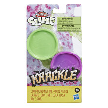 Play-Doh Krackle Slime Purple & Green 2 csomag Slime Compound gyngykkel gyerekeknek 3 ves kortl