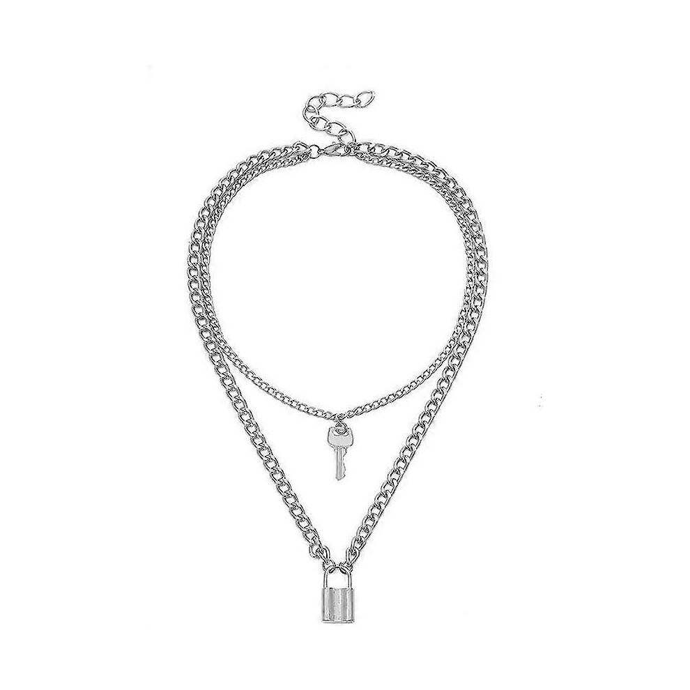 Konhill (As Show, One Size) Mjartoria Layered Necklaces For Women Trendy Retro Coin Pendant Necklace Dainty Chunky Link Chain Choker Necklaces For G Gold
