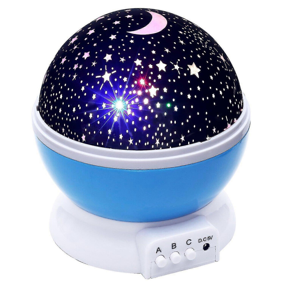 Konhill (As Show, One Size) Night Ing Lamp [ 4 Led Beads, 3 Model With Usb Cord] Romantic Rotating Cosmos Star Sky Moon Projector, Rotation Night Light