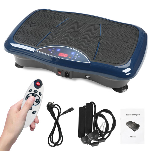 (blue) Vibration Plate Exercise Machine Fitness Platform