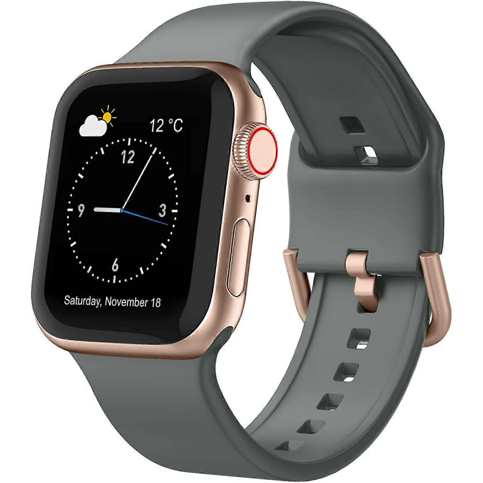 Konhill (As Show, One Size) Compatible With Apple Watch Bands 41Mm 40Mm 38Mm, Soft Silicone Sport Wristbands Replacement Strap With Classic Clasp For Iwatch S