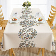(As show, One size) Waterproof Vinyl Tablecloths, Heavy Duty Oil Proof Spill Proof Plastic Table Cloth, Wipe Clean Pvc Table Cover For Spring Indoor And Outdoor Use (embr